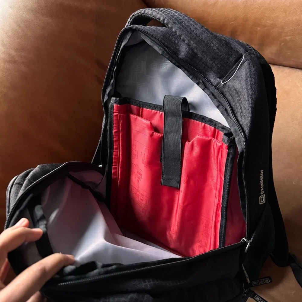 Ogio Black Excelsior backpack laptop bag work school bottle storage pockets